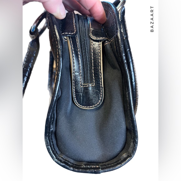 Franco Sarto faux alligator design handbag black 90’s 90210 like new condition - Picture 3 of 8